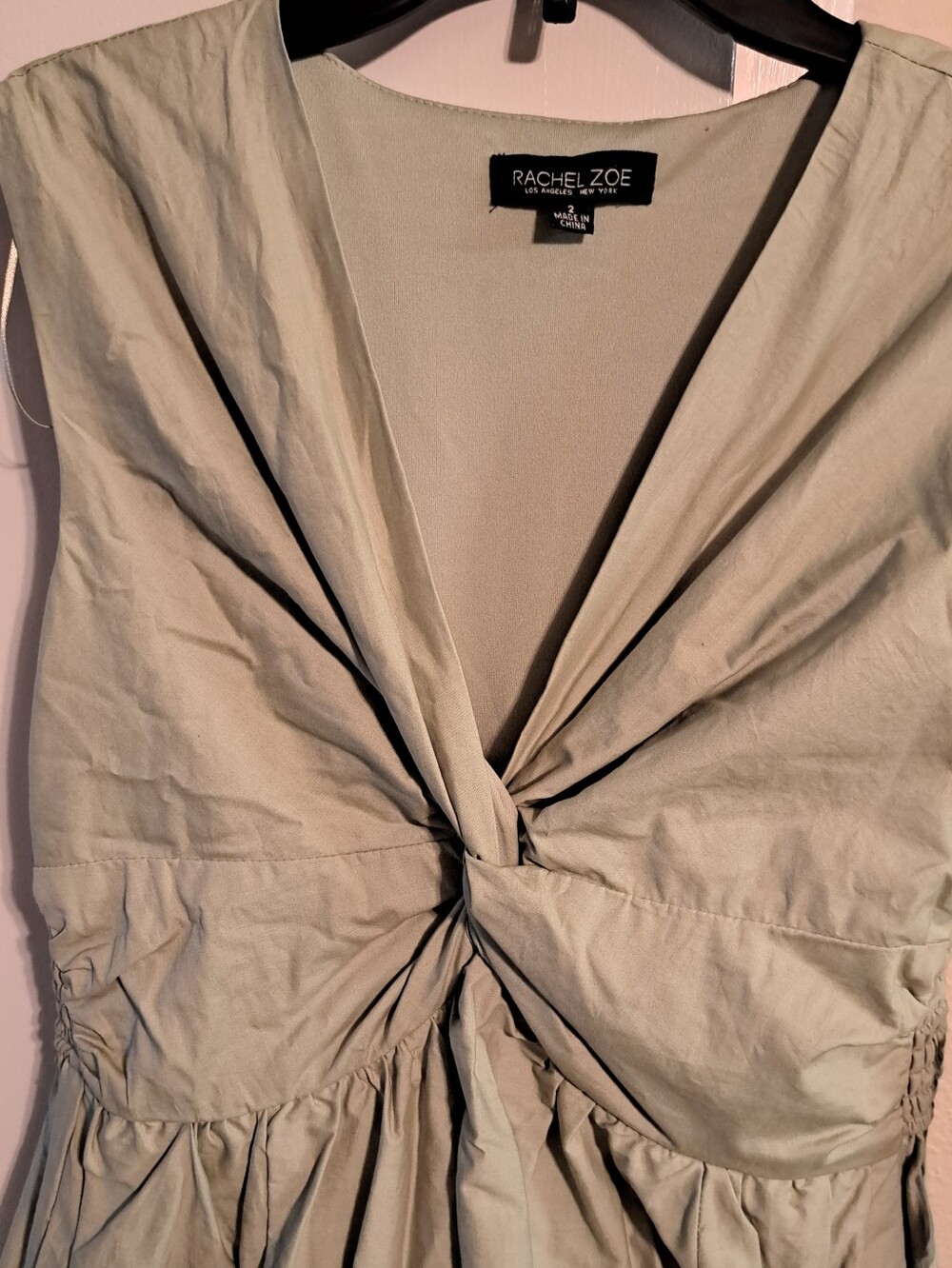 Rachel Zoe Size 2 NWT 97% Cotton  2% Spandex Sage Floral Dress With Pockets - Picture 3 of 8